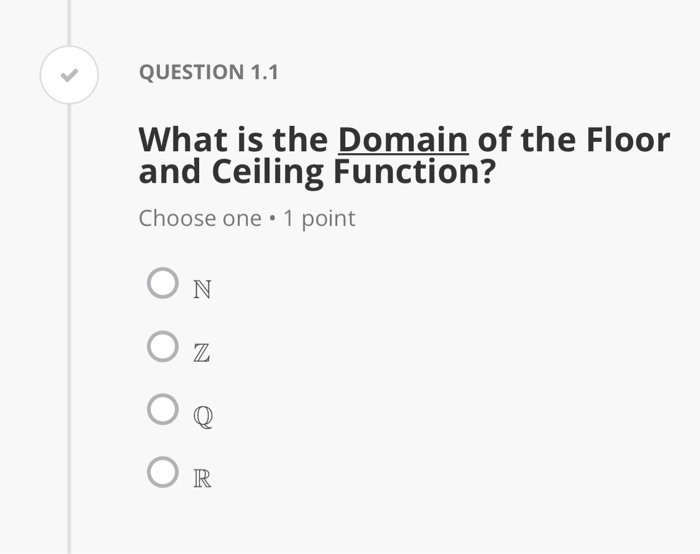 Solved Question 1 1 What Is The Domain Of The Floor And C