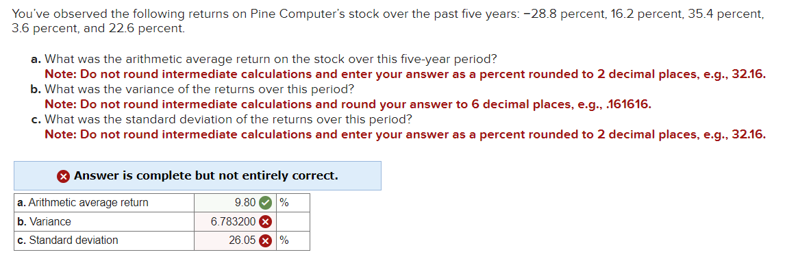 solved-you-ve-observed-the-following-returns-on-pine-chegg