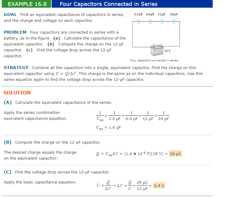 Solved Four Capacitors Connected in Series GOAL Find an