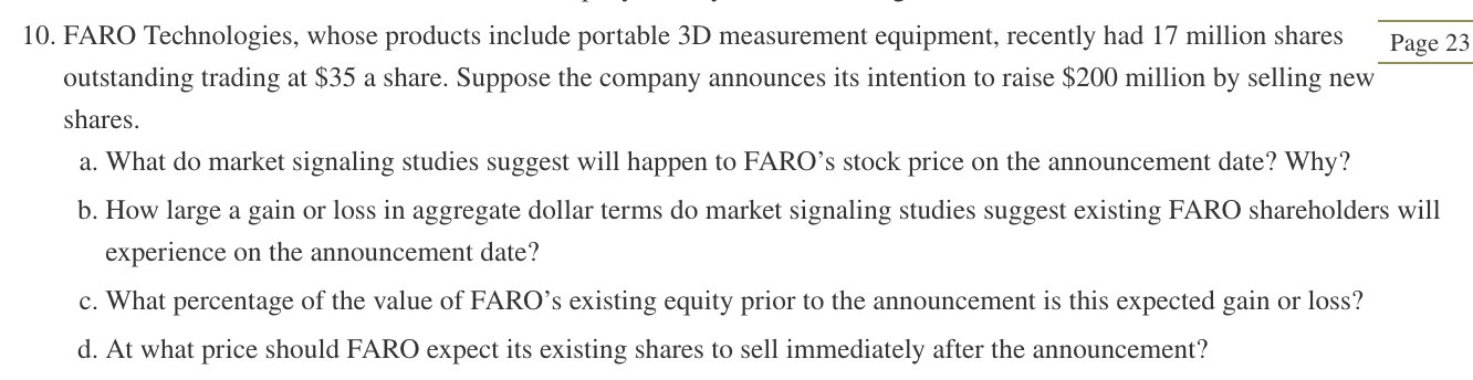 10. FARO Technologies, Whose Products Include | Chegg.com