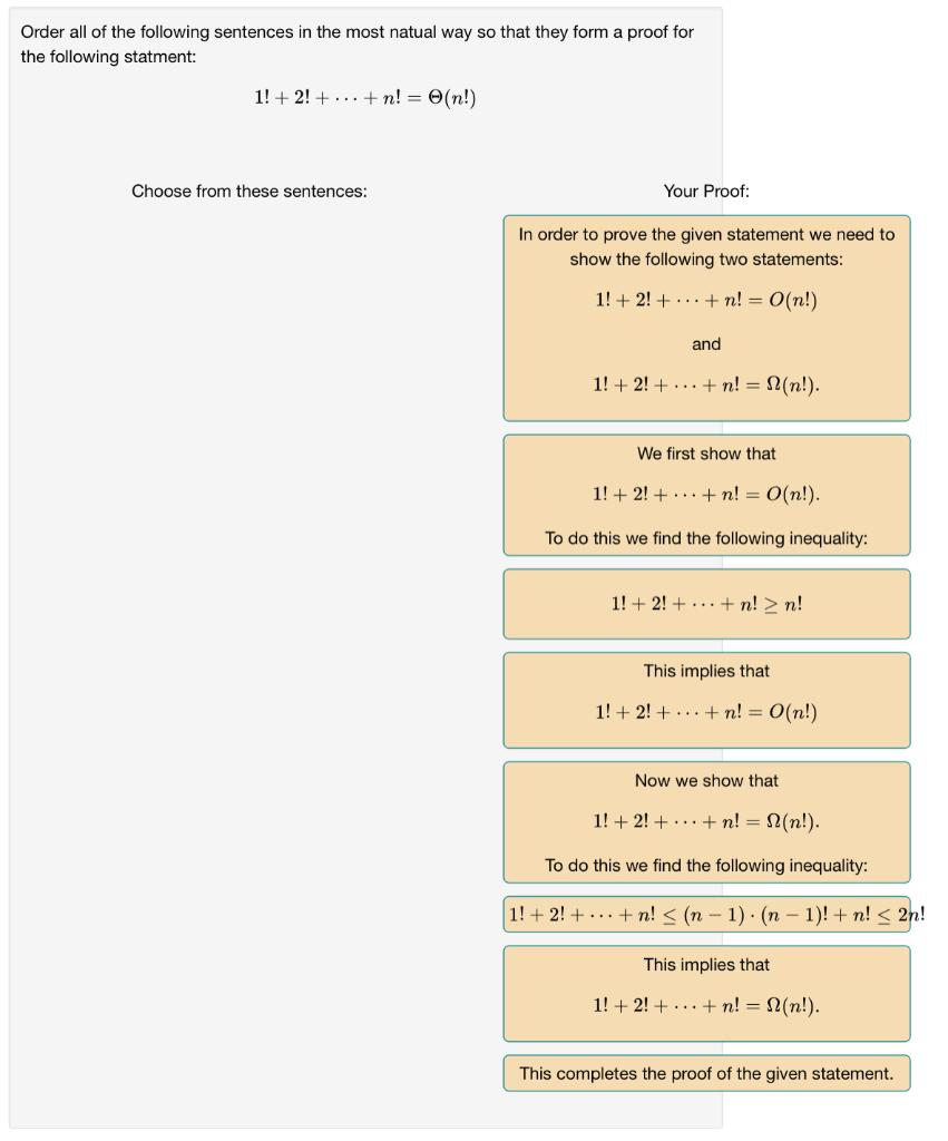 Solved Order All Of The Following Sentences In The Most | Chegg.com