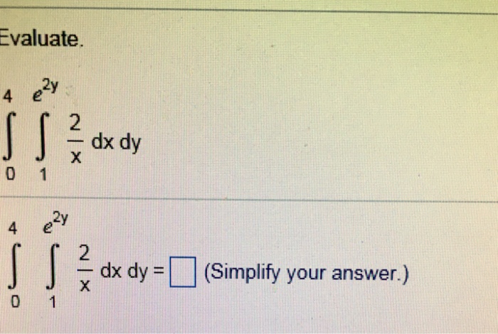 integral of e 2y dy