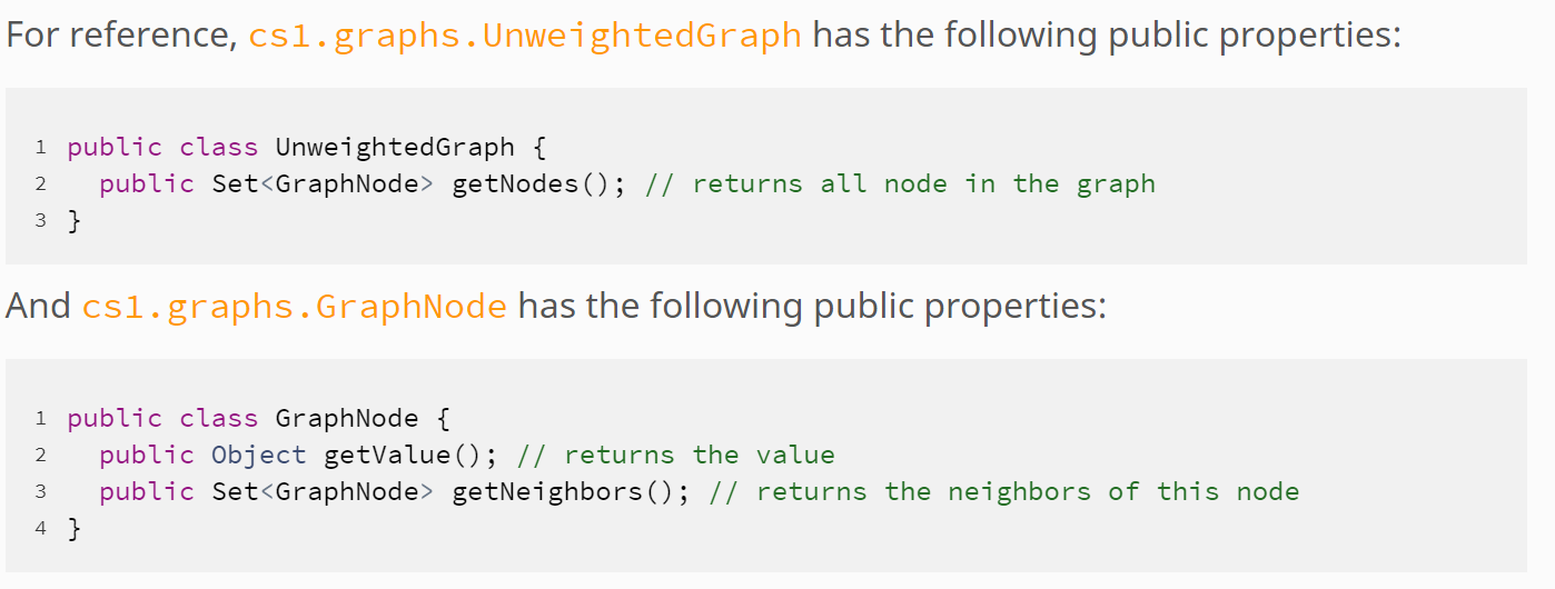 java Create a public class GraphAnalysis that | Chegg.com