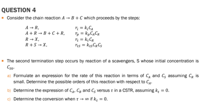 Question 4 Consider The Chain Reaction Ab C Whic Chegg Com