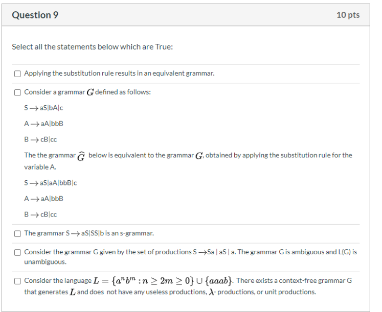Solved Question 9 10 pts Select all the statements below | Chegg.com