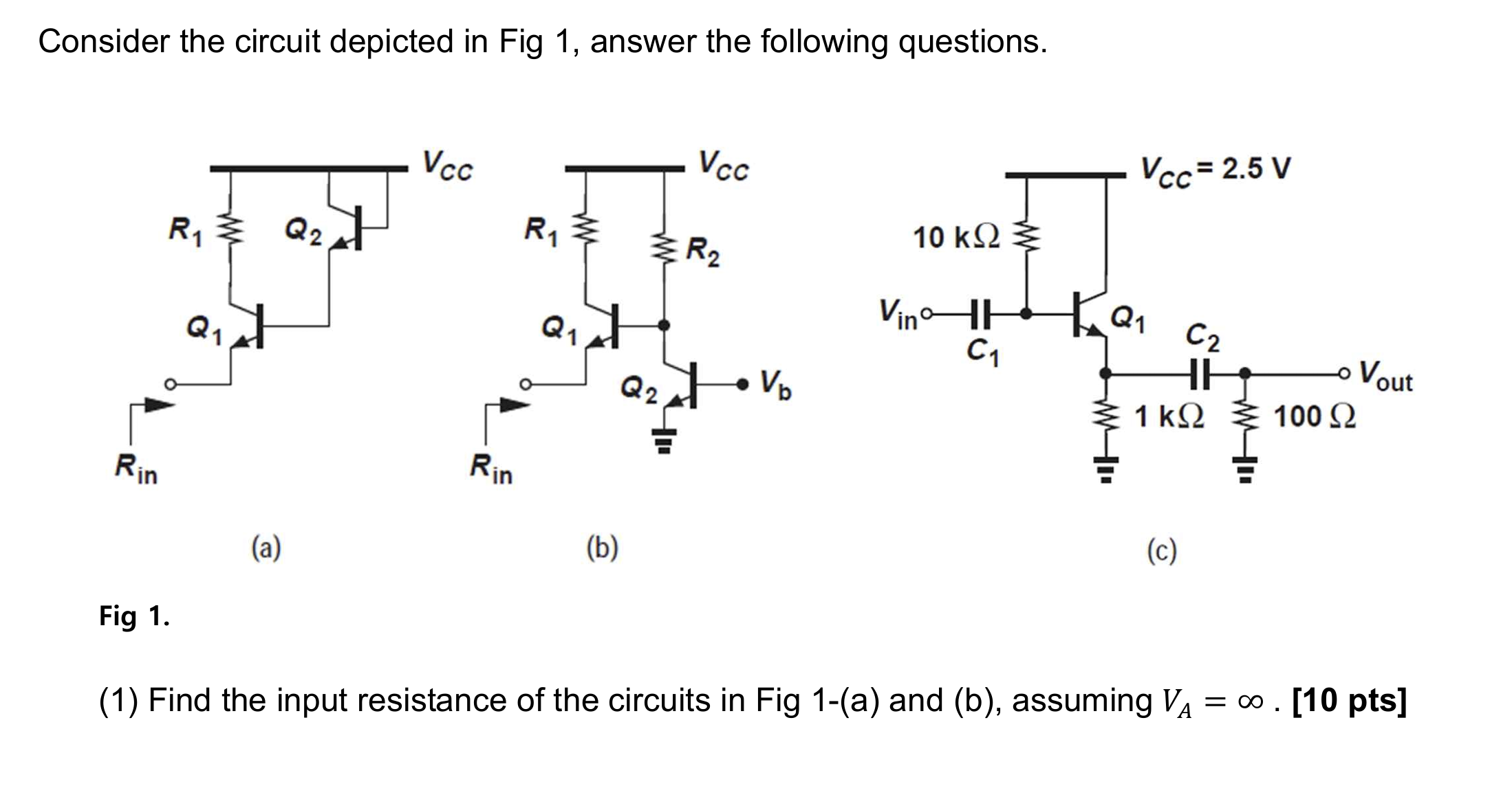 Solved Consider the circuit depicted in Fig 1, ﻿answer the | Chegg.com