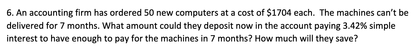 Solved 6. An accounting firm has ordered 50 new computers at | Chegg.com