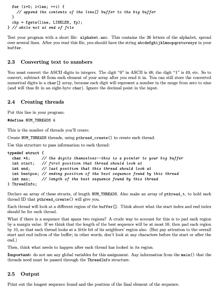 Solved 1 Threads You'll write a multithreaded program to | Chegg.com