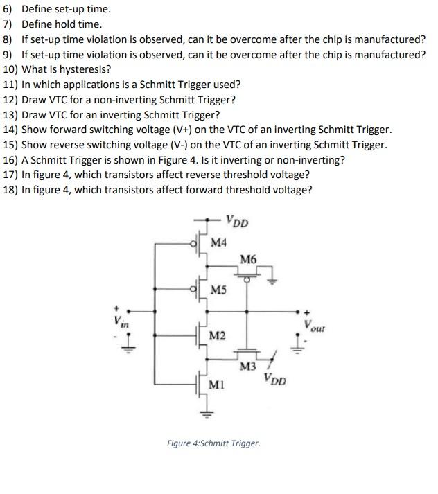 Solved 6) Define setup time. 7) Define hold time. 8) If