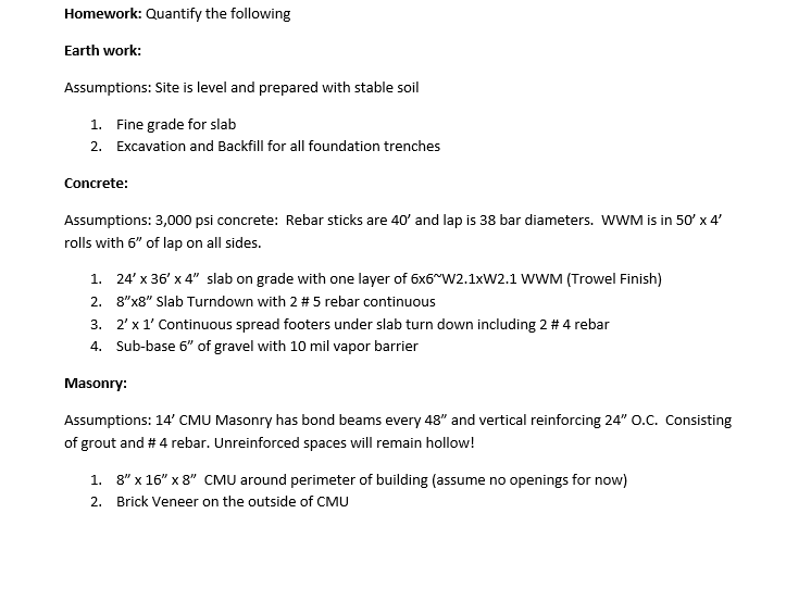 Solved Homework: Quantify the following Earth work | Chegg.com