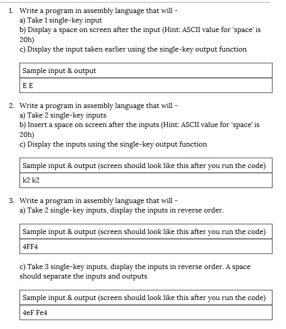 1. Write A Program In Assembly Language That Will - | Chegg.com