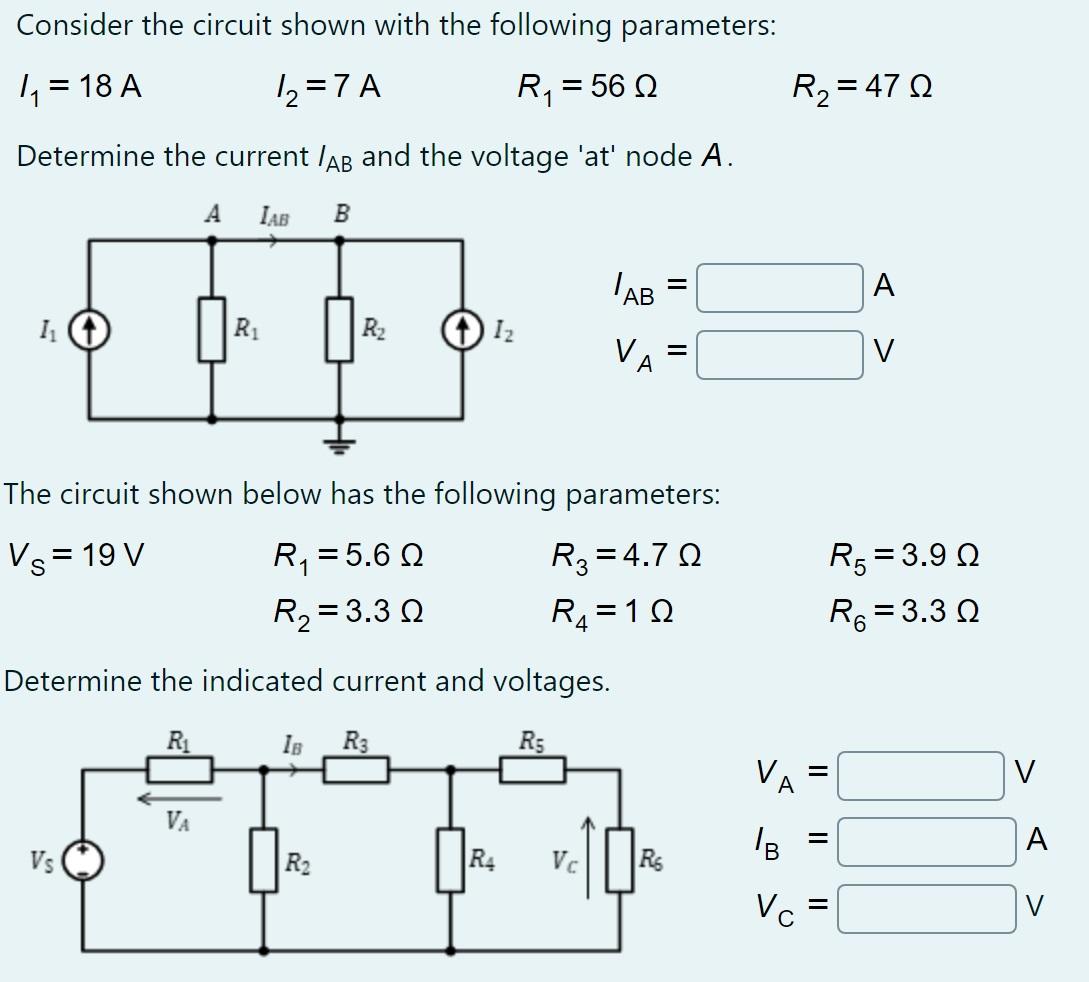 Solved Consider The Circuit Shown With The Following | Chegg.com