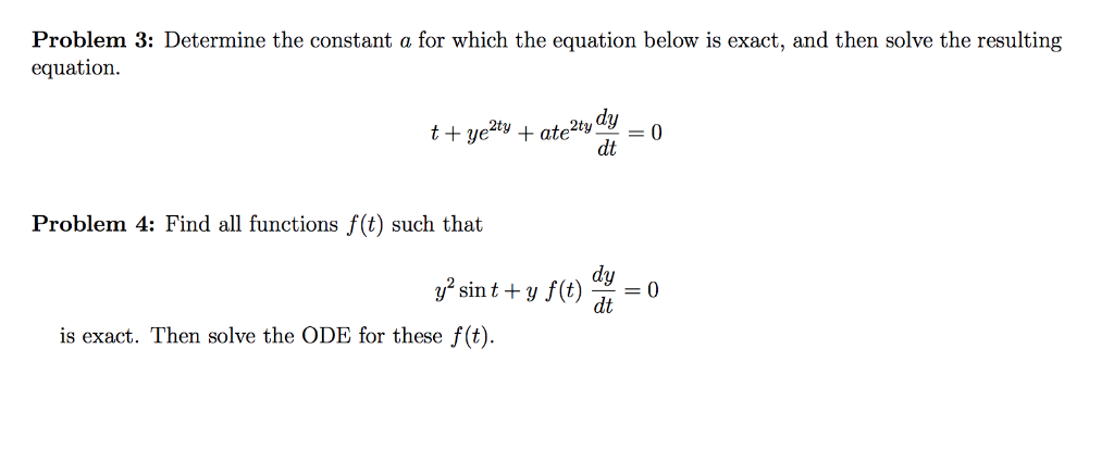 Solved Problem 3: Determine the constant a for which the | Chegg.com