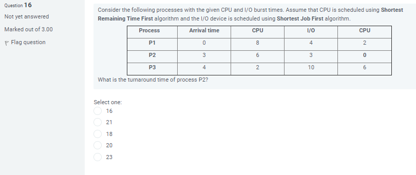 Solved Consider the time diagram below. Question 15 Not yet | Chegg.com
