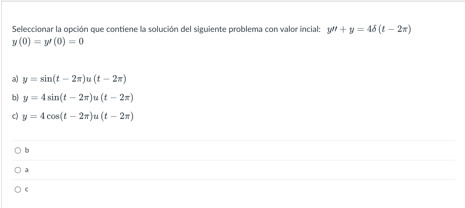 Solved Seleccionar La Opción Que Contiene La Solución Del | Chegg.com