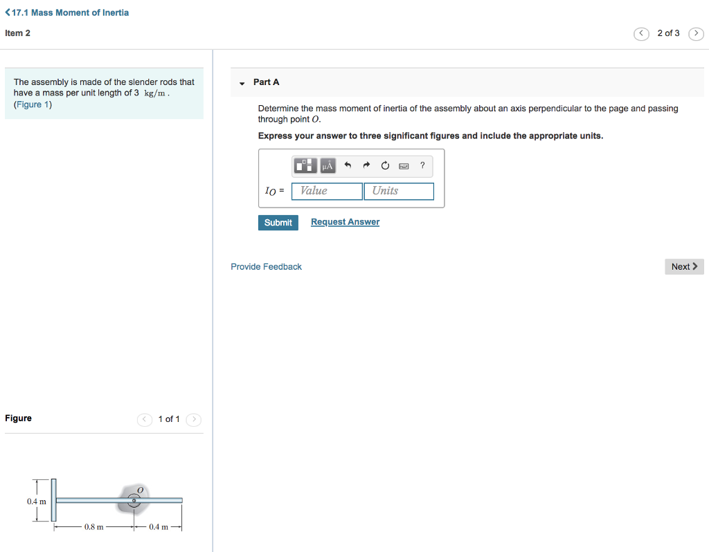 Solved 17.1 Mass Moment of Inertia ? 2013 Item 2 The | Chegg.com