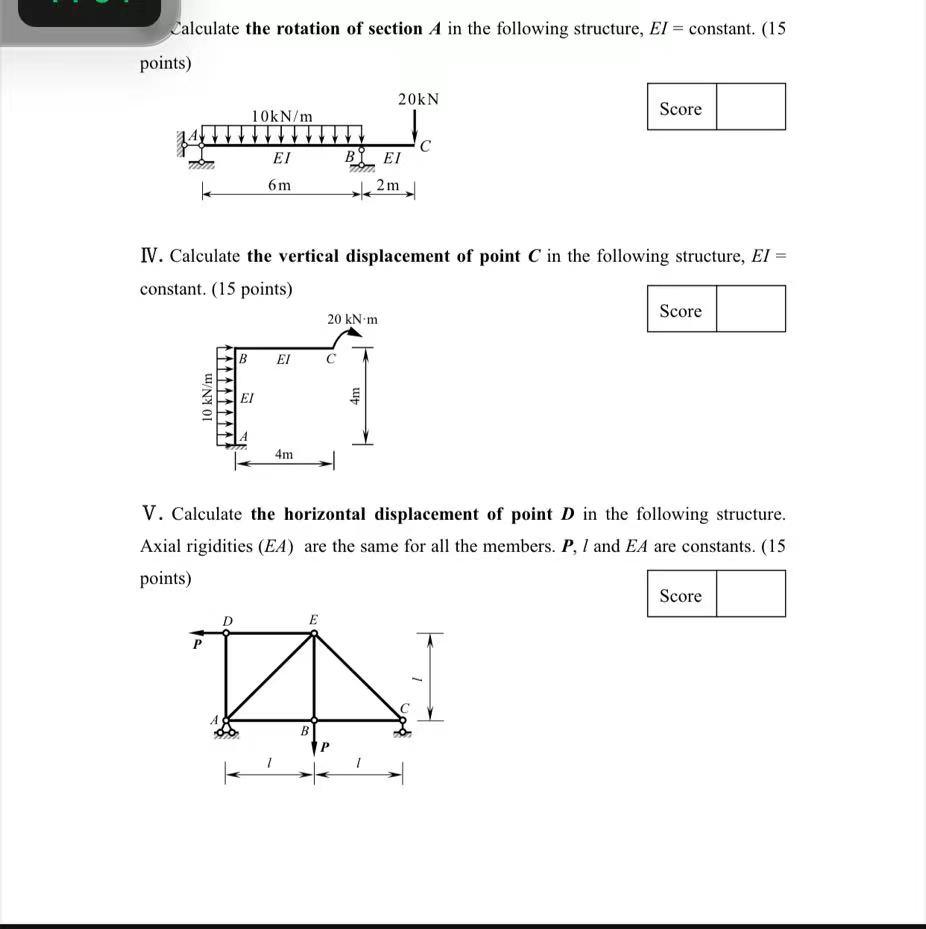 Calculate the rotation of section A in the following | Chegg.com