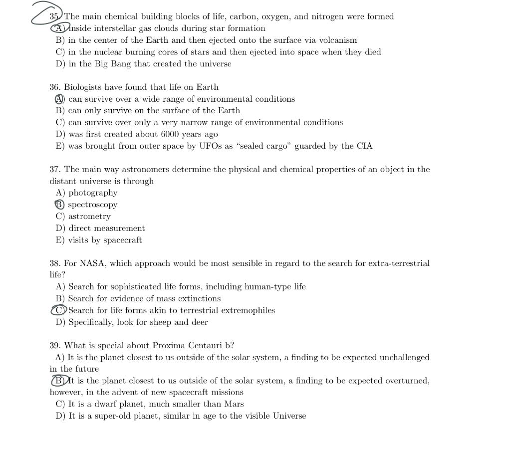 Solved 35. The main chemical building blocks of life, | Chegg.com