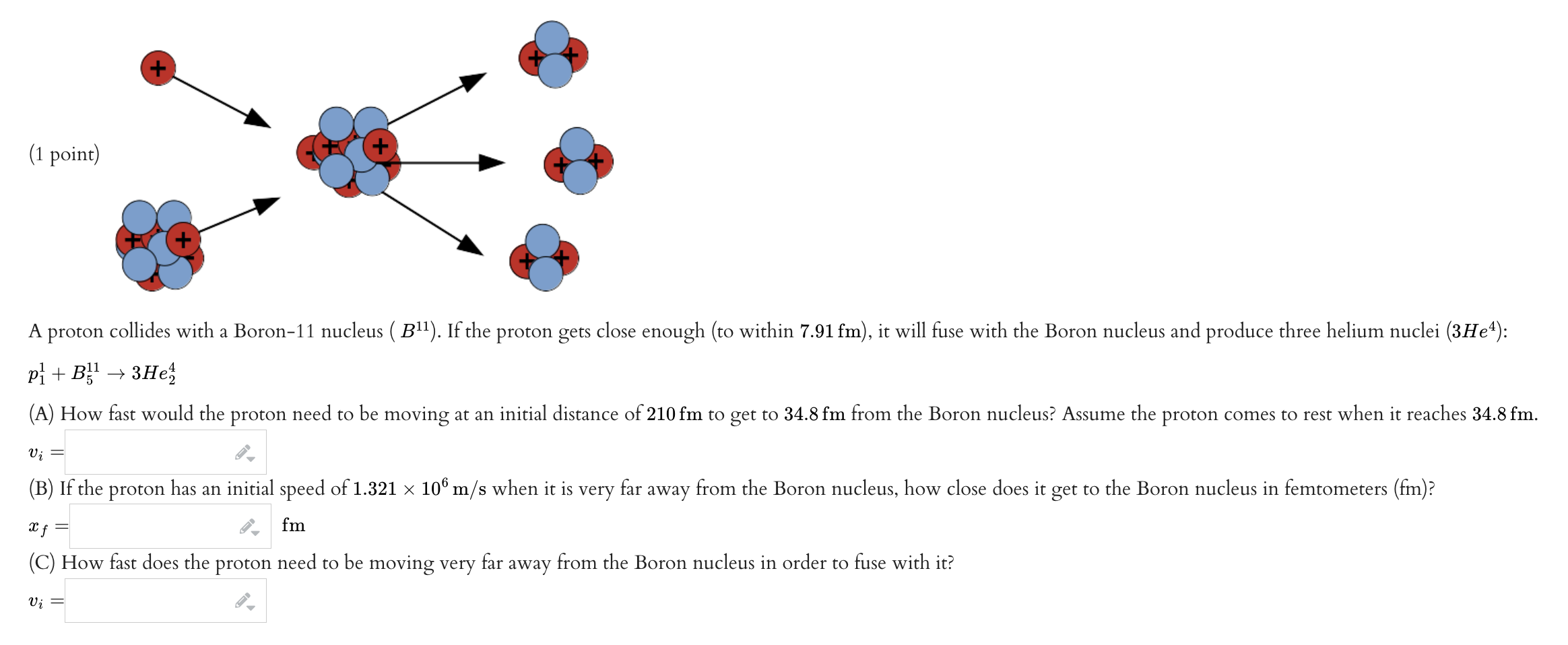 Solved A Proton Collides With A Boron-11 Nucleus (B11). If | Chegg.com