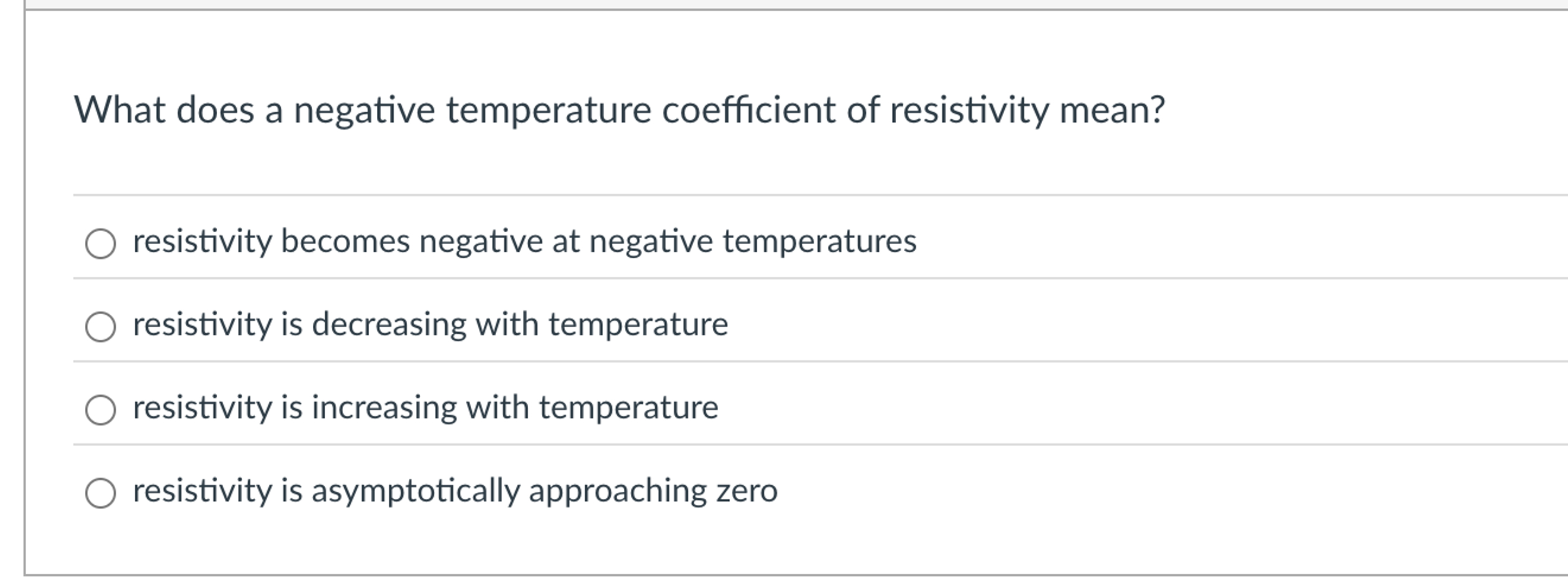 Solved What does a negative temperature coefficient of | Chegg.com