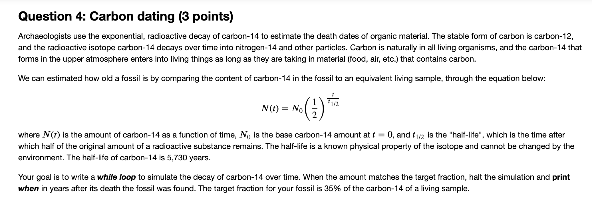 radiocarbon dating formula