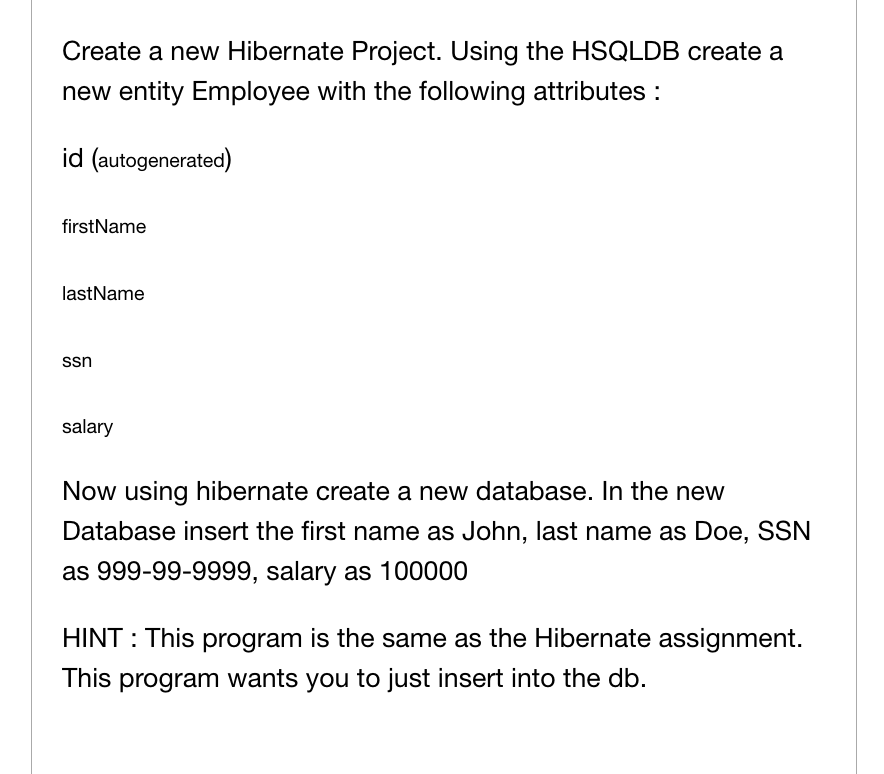 Hibernate hsql sales