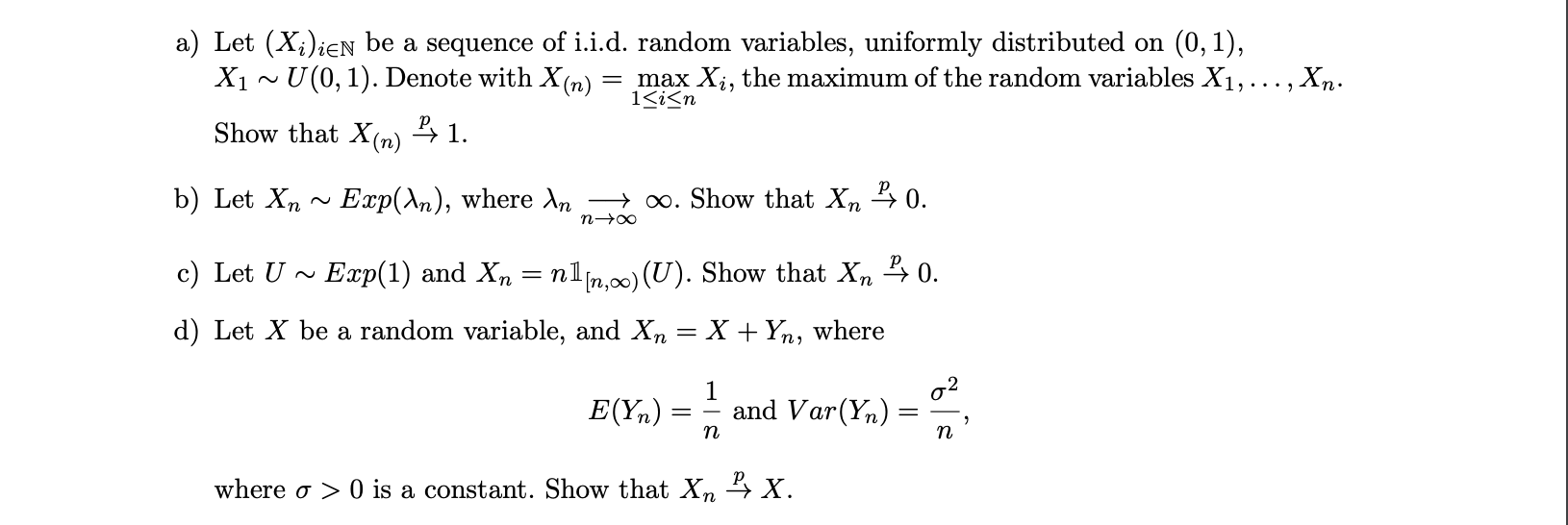 a) Let (Xi)i∈N be a sequence of i.i.d. random | Chegg.com