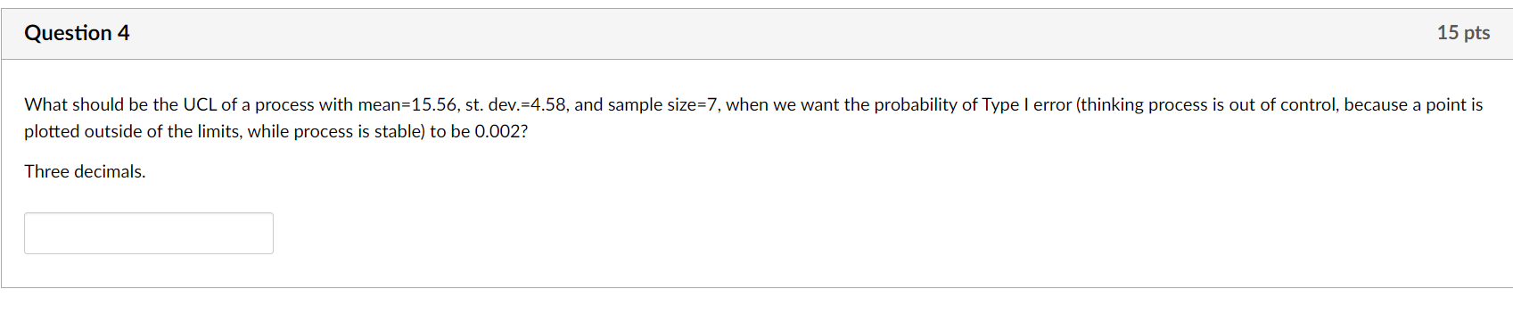 Solved What should be the UCL of a process with mean =15.56, | Chegg.com