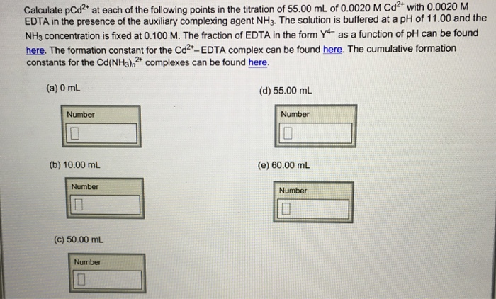 Solved Calculate pCd^2+ at each of the following points in | Chegg.com