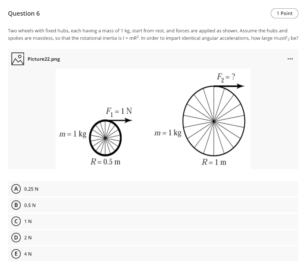 Solved Question 5 1 Point Rank these equal mass objects in | Chegg.com