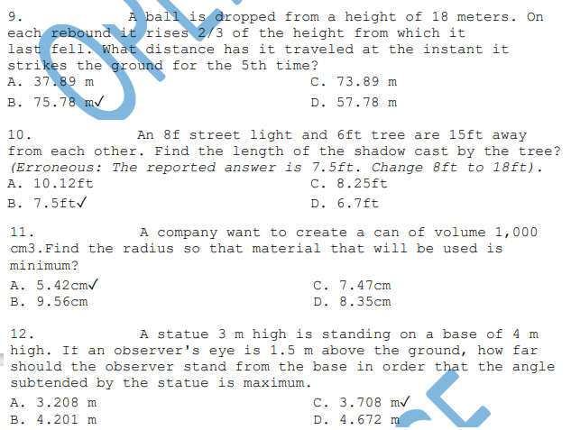 MATH PROBLEMS. Can you answer all of these, and I | Chegg.com