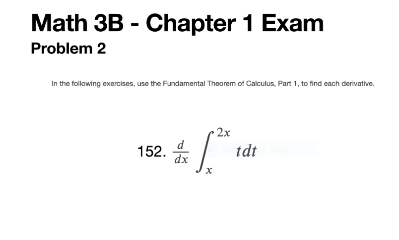 Solved Math 3B - Chapter 1 Exam Problem 2 In The Following | Chegg.com