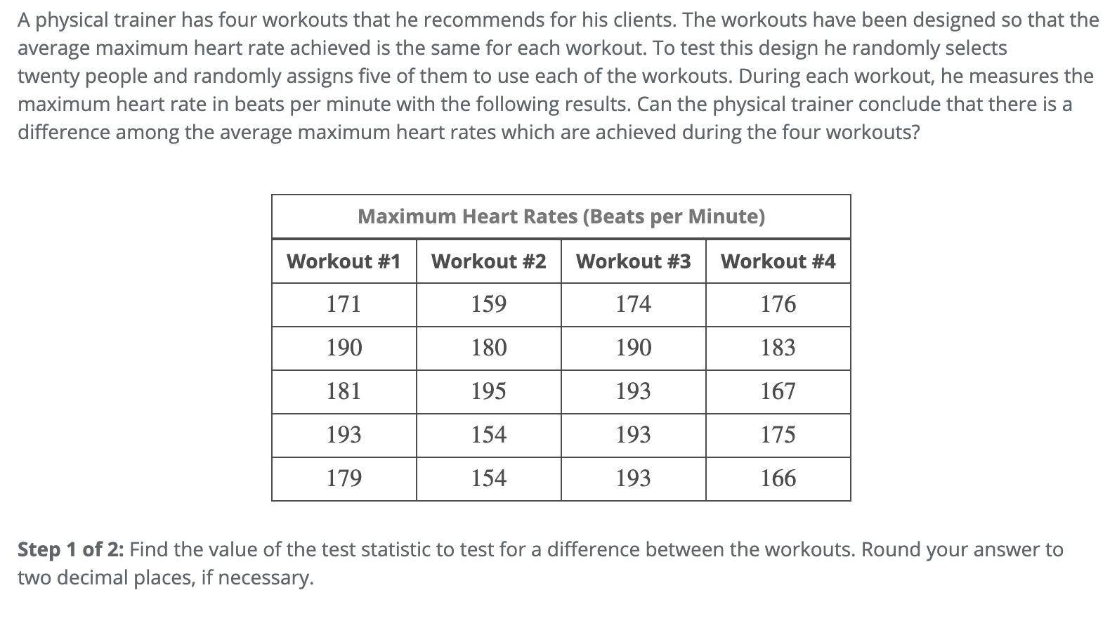 Solved A Physical Trainer Has Four Workouts That He Recom