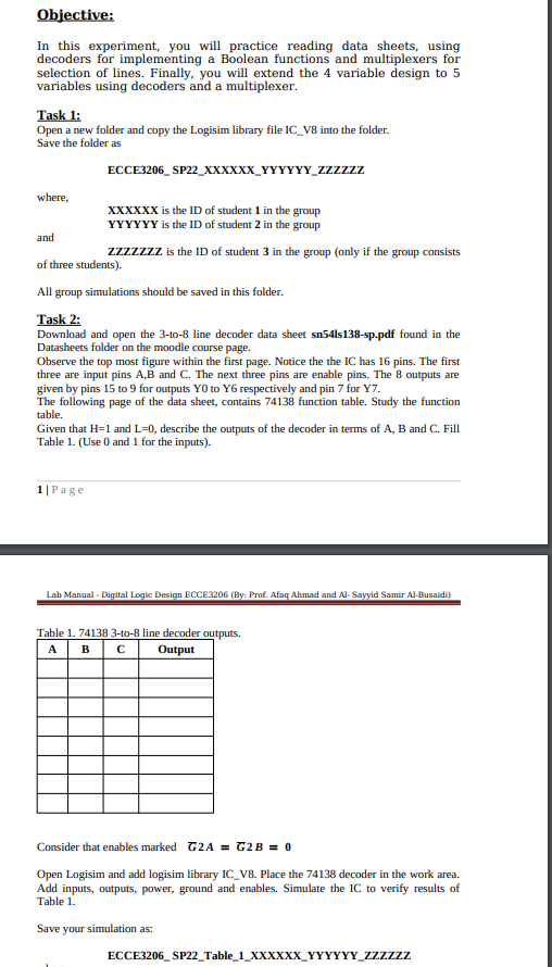 Solved Objective: In this experiment, you will practice | Chegg.com