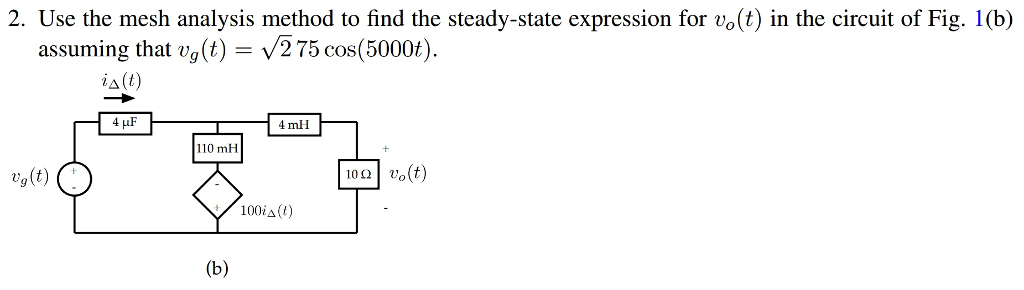 Solved 2. Use the mesh analysis method to find the | Chegg.com