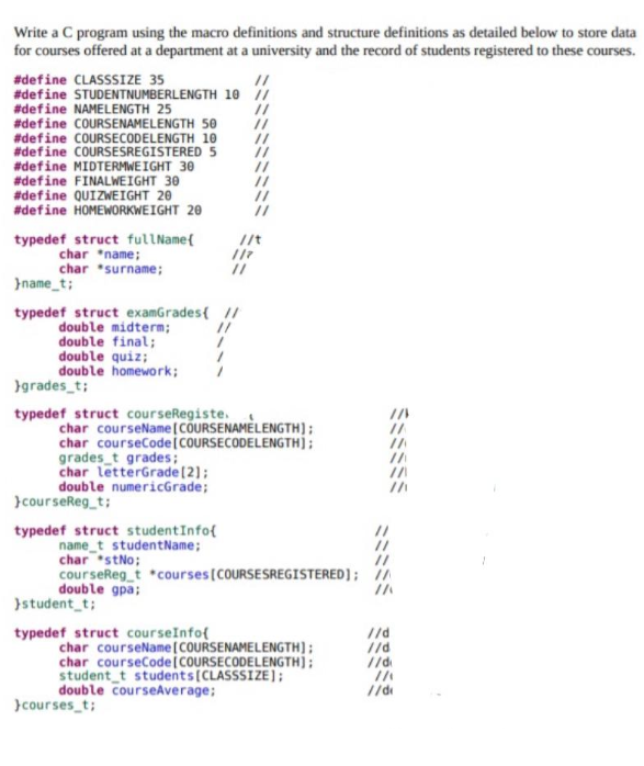 Solved // Write a C program using the macro definitions and | Chegg.com