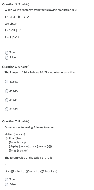 Solved Question 1 (5 points) The imperative programming | Chegg.com