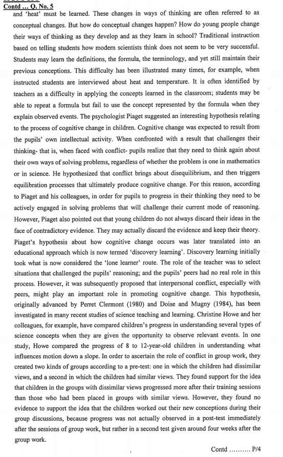 Solved 5. Read the following passage and answer the | Chegg.com