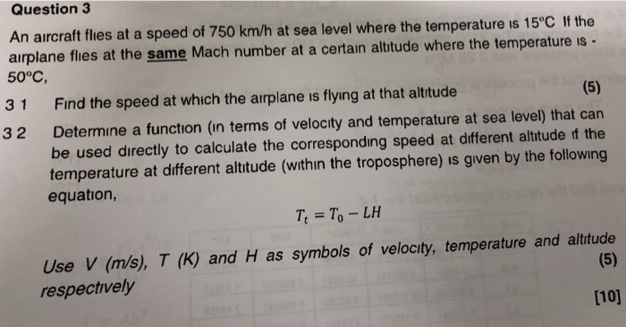 Solved Question 3 An aircraft flies at a speed of 750 km/h | Chegg.com