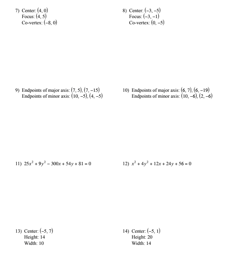 Solved Use the information provided to write the standard