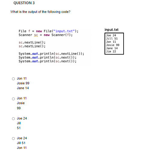 Solved QUESTION 3What is the output of the following | Chegg.com