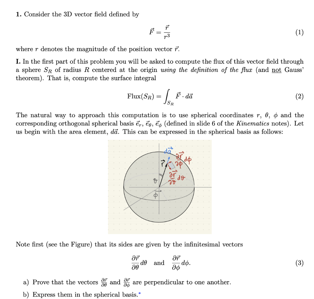 Solved Flux(SR) JSR 1. Consider the 3D vector field defined | Chegg.com
