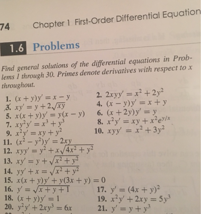 Solved 74 Chapter 1 First-Order Differential Equation 1.6 | Chegg.com