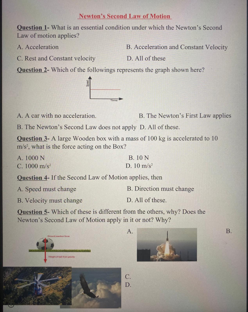 newton's second law of motion physics classroom answers