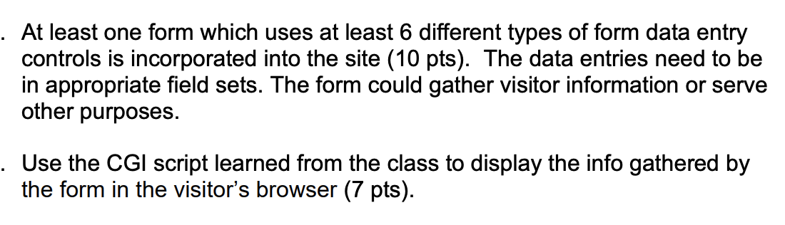 HTML form that uses CGI also. 6 different types of | Chegg.com