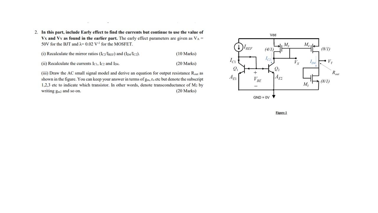 Solved Question 1. Figure I Shows A BJT And MOSFET Based | Chegg.com