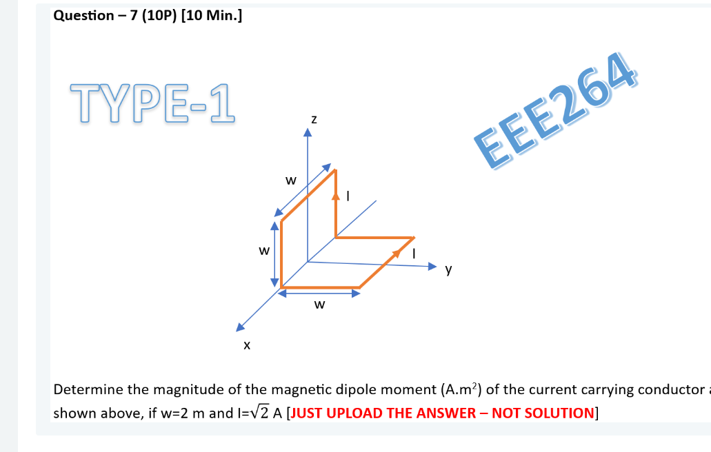 Solved Determine the magnitude of the magnetic dipole moment | Chegg.com