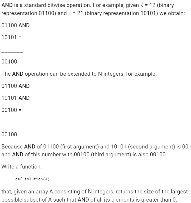 AND Is A Standard Bitwise Operation. For Example, | Chegg.com