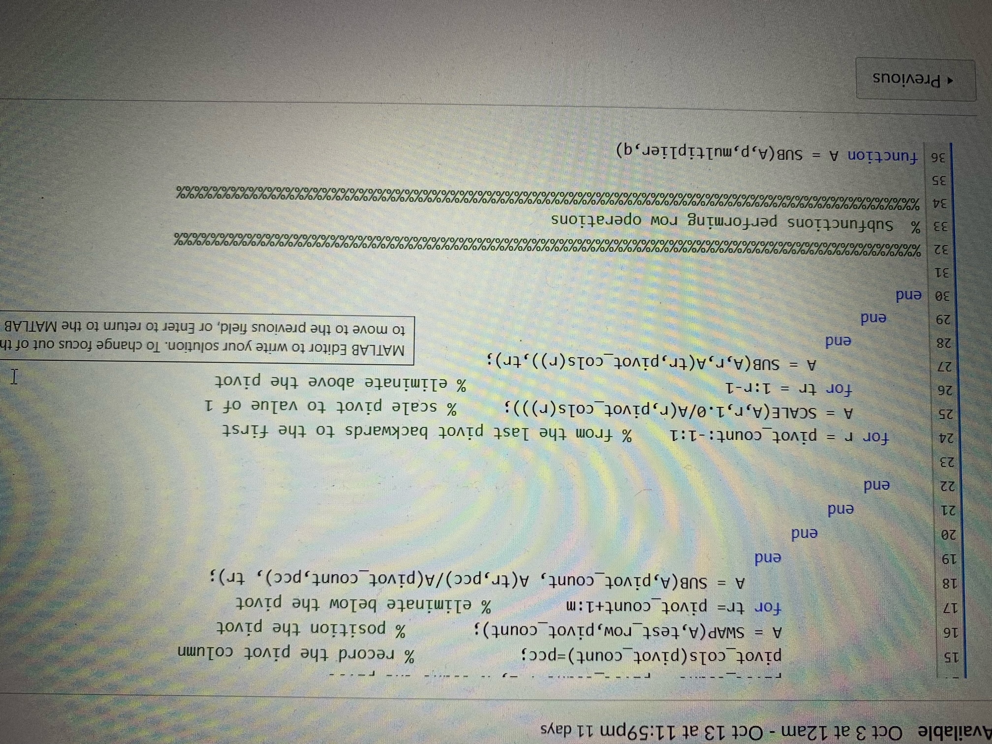 Matlab code help: Counting arithmetic operations | Chegg.com