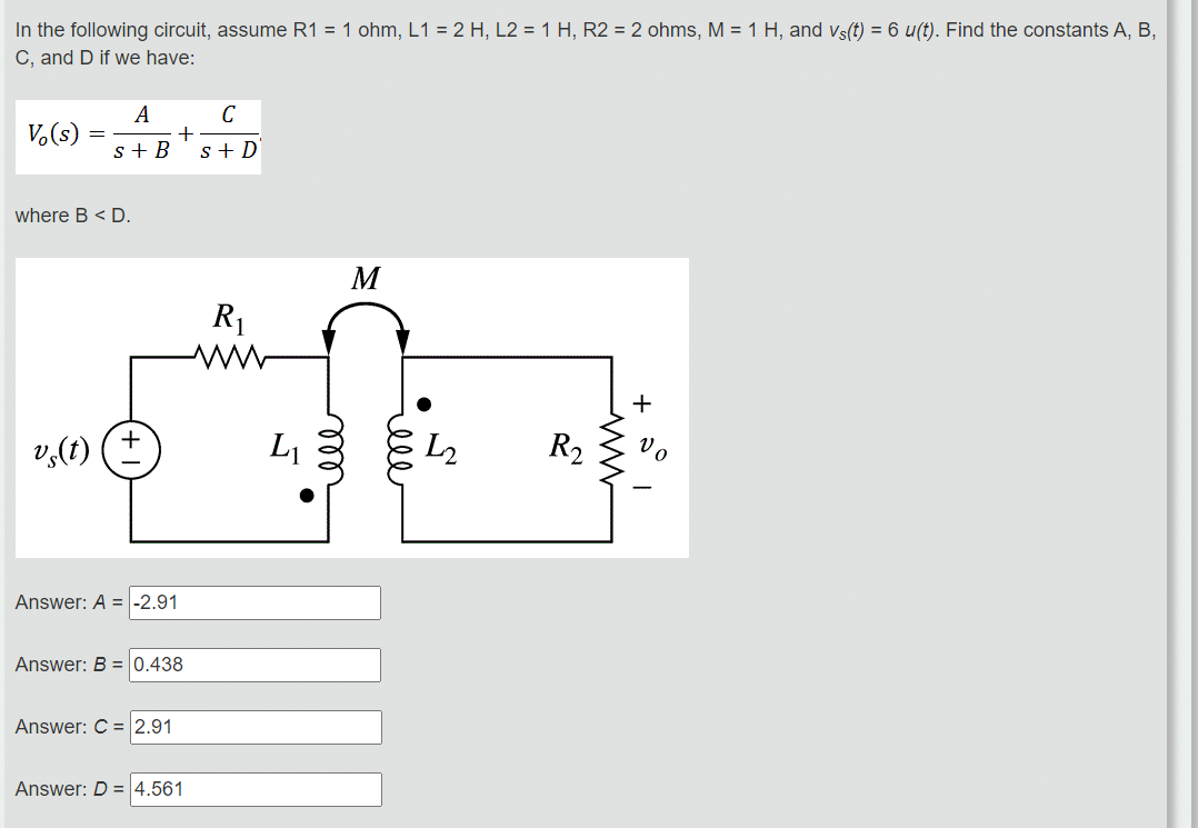 Solved In the following circuit, assume R1 = 1 ohm, L1 = 2 | Chegg.com